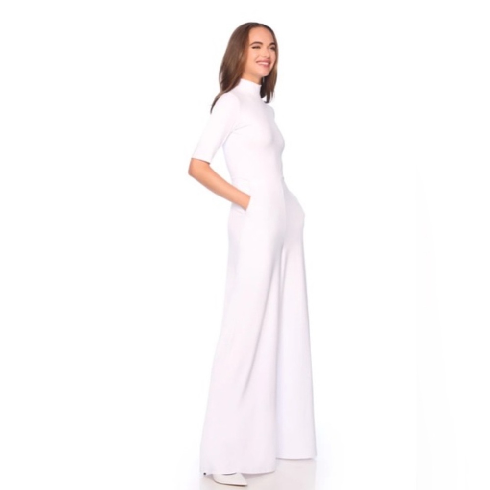 NWOT Susana Monaco Classic White Jumpsuit Large - Picture 4 of 5